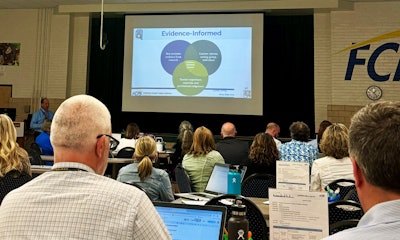 Frederick County Public Schools teachers being instructed in the science of learning during a December 2023 training session at Leaning Forward’s Annual Conference in Oxon Hill, Maryland. (Frederick County Public Schools)